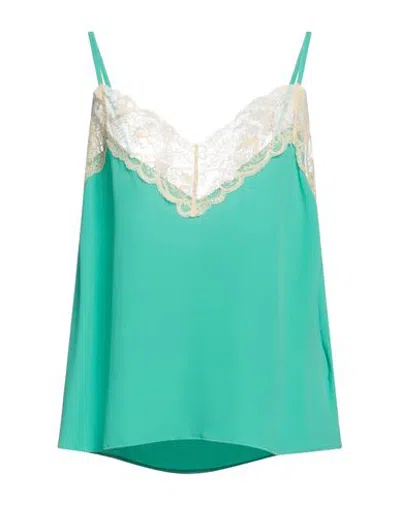 Jucca Woman Top Green Size 8 Acetate, Silk