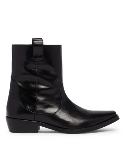 Jude Black Leather Ankle Boots