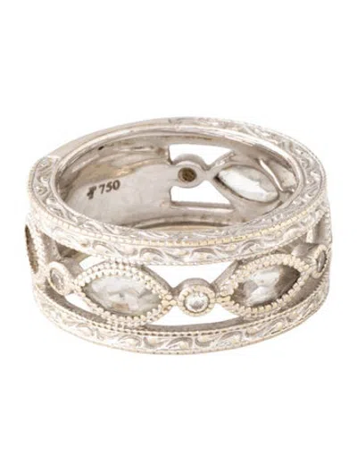 Pre-owned Jude Frances 18k Topaz & Diamond Band In Multicolor