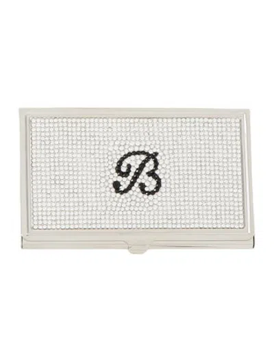 Pre-owned Judith Leiber Business Card Holder In Silver
