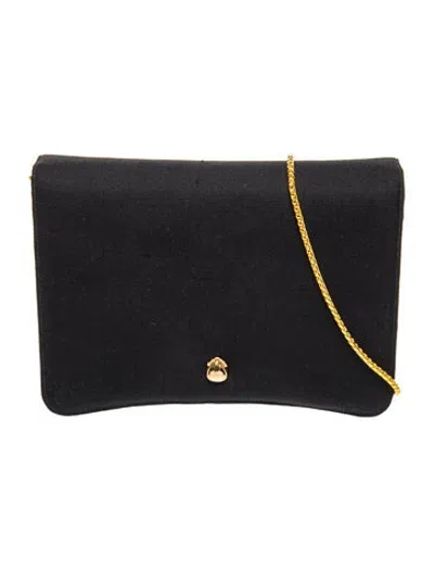 Pre-owned Judith Leiber Canvas Clutch In Black