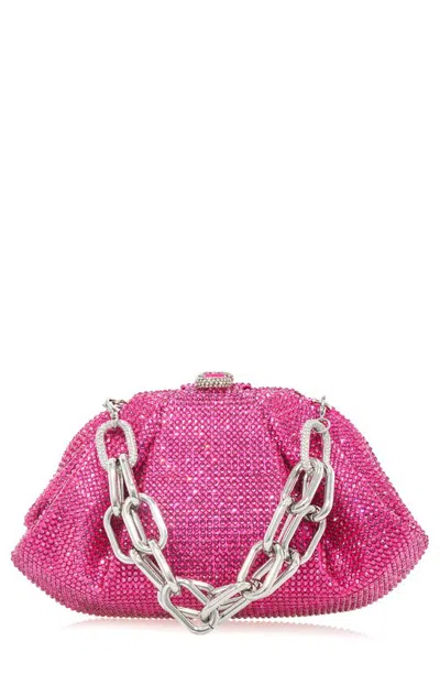 Judith Leiber Gemma Crystal Clutch In Silver Fuchsia