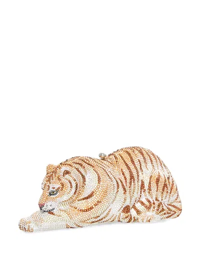 Judith Leiber Wildcat Golden Cub In Silver Blonde