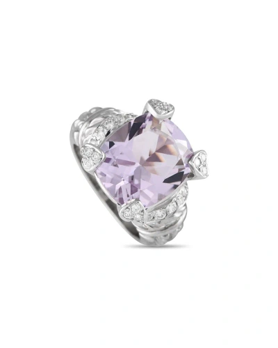 Judith Ripka 18k 0.25 Ct. Tw. Diamond & Quartz Ring (authentic ) In Metallic