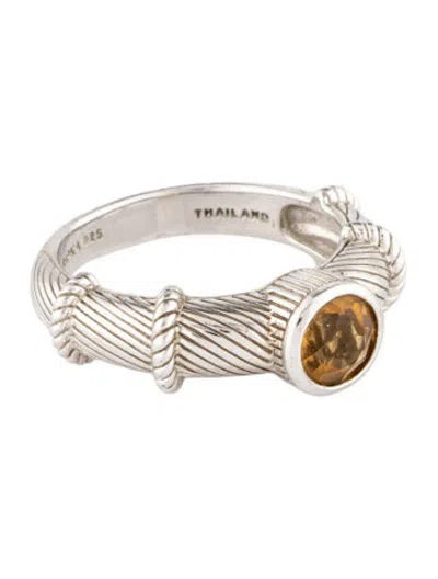 Pre-owned Judith Ripka Citrine Cable Cocktail Ring In Multicolor