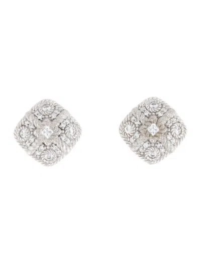 Pre-owned Judith Ripka Cubic Zirconia Earclip Earrings In Multicolor