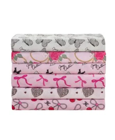 Juicy Couture Microfiber Sheet Sets With Extra Pillowcases In Lacey Butterfly White