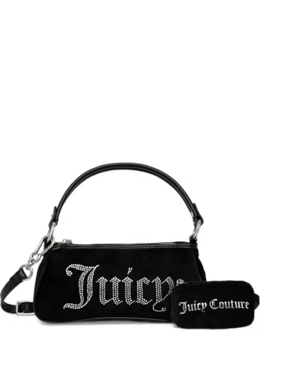 Juicy Couture Small Kimberly Rhinestone-logo Tote Bag In Black