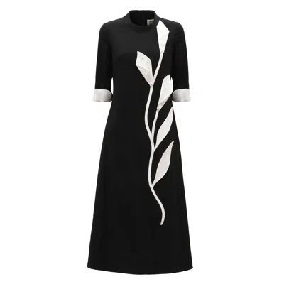 Julia Allert Art-inspired Semi-fitted Three-quarter Sleeveless Dress | Black