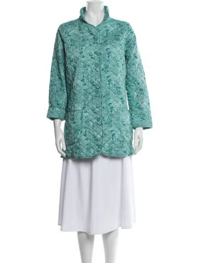 Pre-owned Julia Amory Floral Print Jacket W/ Tags In Green