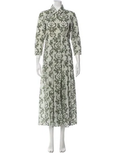 Pre-owned Julia Amory Floral Print Midi Length Dress In Multicolor
