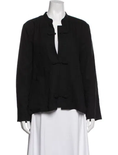 Pre-owned Julia Amory Linen Jacket In Black