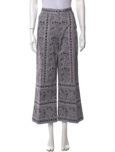 Pre-owned Julia Amory Paisley Print Wide Leg Pants In Multicolor