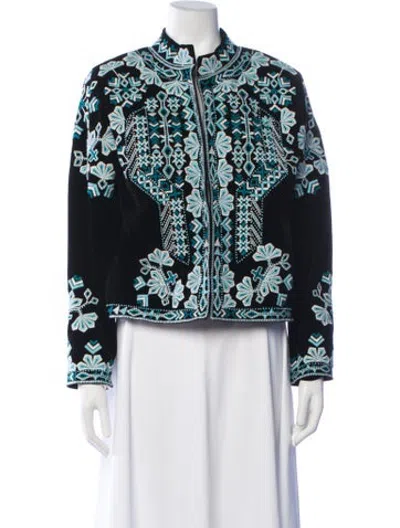 Pre-owned Julia Amory Patterned Jacket In Black