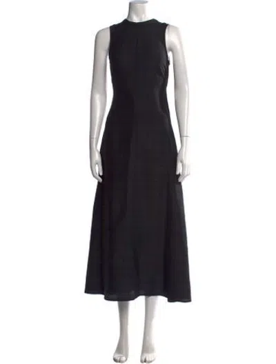 Pre-owned Julia Amory Silk Midi Length Dress In Black