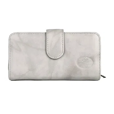 Julia Buxton Heiress Leather Checkbook Womens Rfid Blocking Checkbook Wallet In Gray