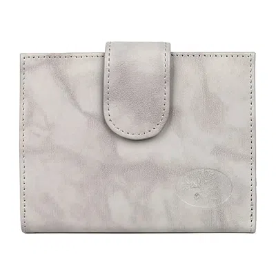 Julia Buxton Heiress Leather Double Cardex Womens Rfid Blocking Bifold Wallet In Gray