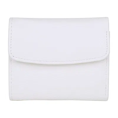 Julia Buxton Mini Womens Rfid Blocking Trifold Wallet In White