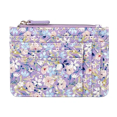 Julia Buxton Slot Coin Pouch Womens Rfid Blocking Wallet In Purple