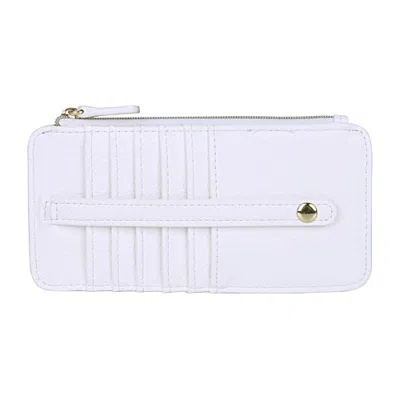 Julia Buxton Thin Card Case Womens Rfid Blocking Front Pocket Wallet In White