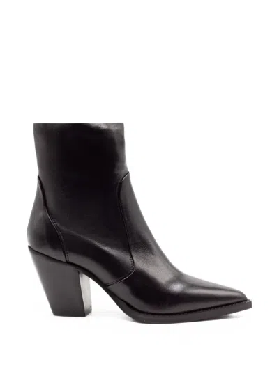Julie Dee Pointed-toe Texan Ankle Boots In Black