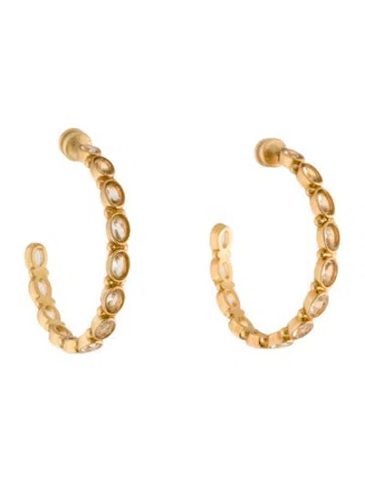 Pre-owned Julie Vos Crystal Hoop Earrings In Multicolor