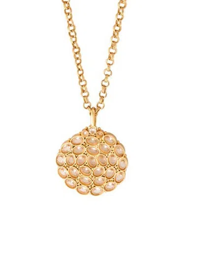 Pre-owned Julie Vos Crystal Pendant Necklace, 35" In Multicolor