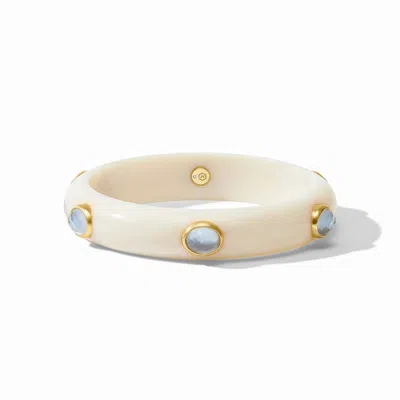 Julie Vos Women's Carnaby Stone Bangle In Iridescent Chalcedony Blue In Silver