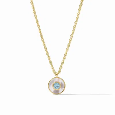 Julie Vos Women's Colette Circle Delicate Necklace In Chalcedony Blue