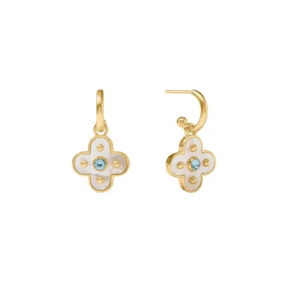 Julie Vos Women's Colette Hoop And Charm Earring In Chalcedony Blue In Multi