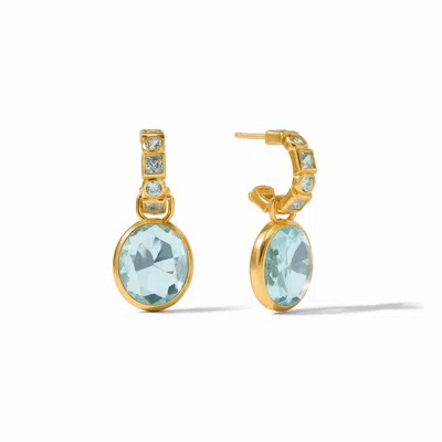 Julie Vos Women's Jolie Hoop & Charm Earring In Aquamarine Blue