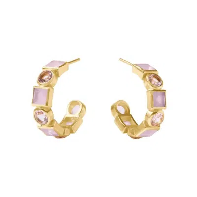 Julie Vos Women's Jolie Hoop Earrings In Rose In Pink