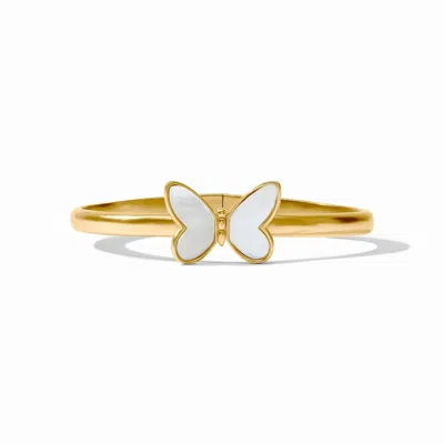 Julie Vos Women's Papillon Hinge Bangle Bracelet In Gold Mother Of Pearl In Silver