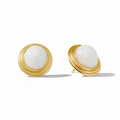 Julie Vos Women's Portofino Stone Stud Earring In White Jade In Multi