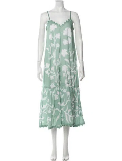 Pre-owned Juliet Dunn Floral Print Midi Length Dress In Multicolor