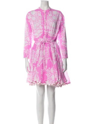 Pre-owned Juliet Dunn Floral Print Mini Dress In Pink