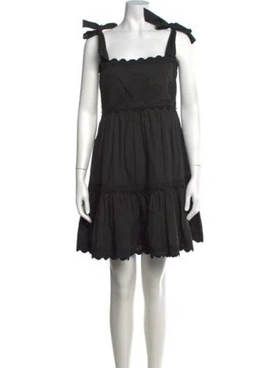 Pre-owned Juliet Dunn Printed Mini Dress In Black