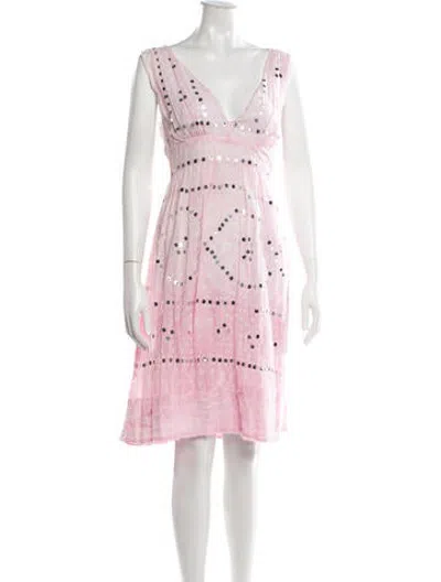 Pre-owned Juliet Dunn Printed Mini Dress In Pink