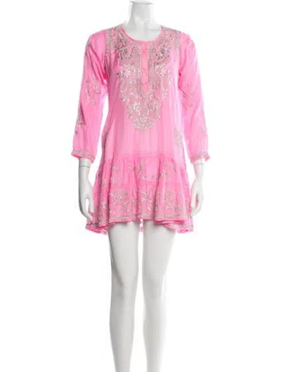 Pre-owned Juliet Dunn Silk Mini Dress In Pink