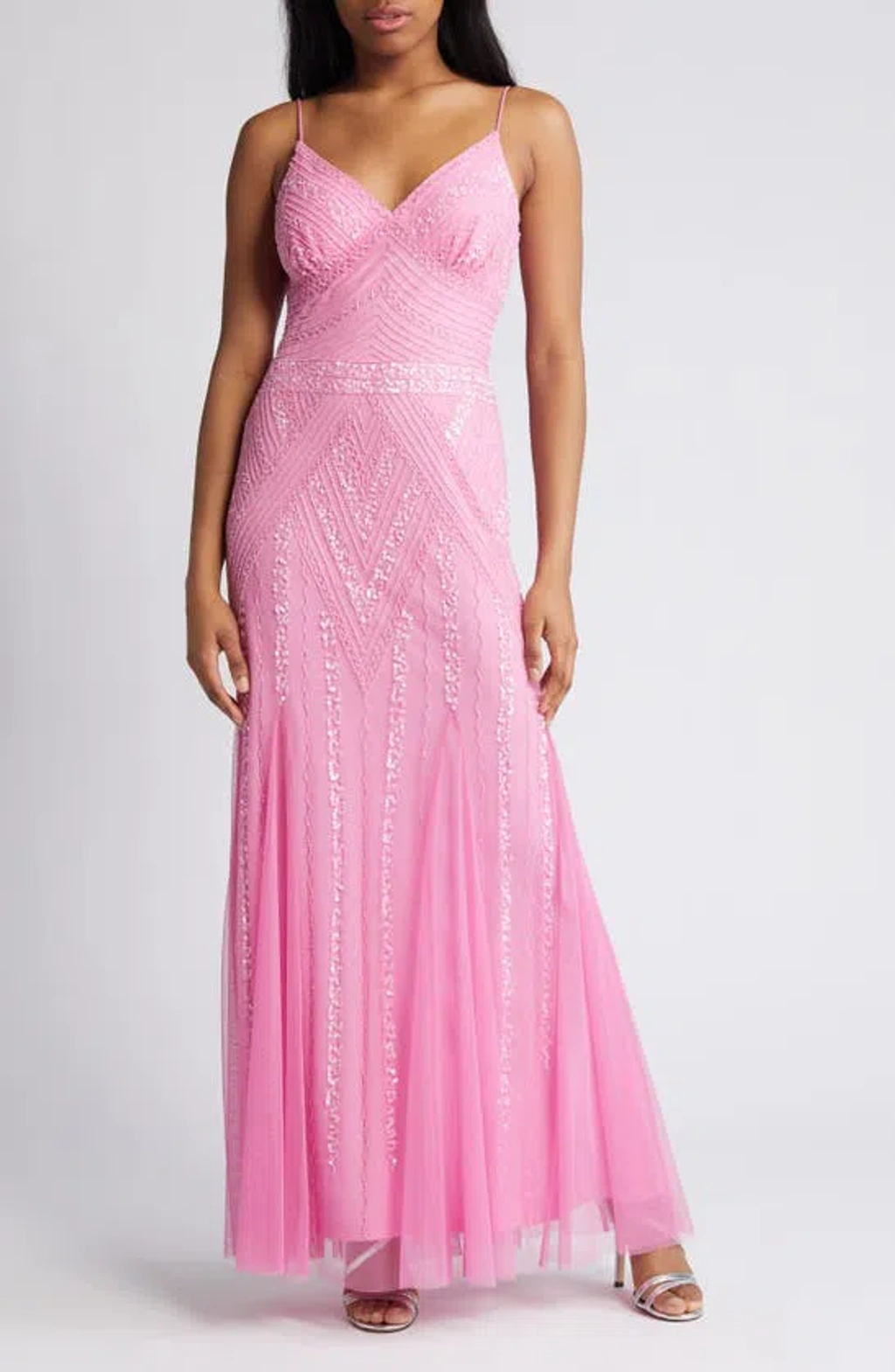 Jump Apparel Nordstrom Gatsby Dress Jump Apparel Gatsby Beaded A-line Gown  In Pink ModeSens