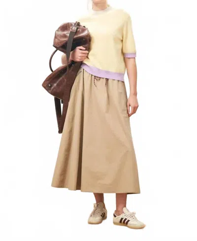Jumper1234 Many Contrast Cashmere Tee In Sorbet Yellow In Multi