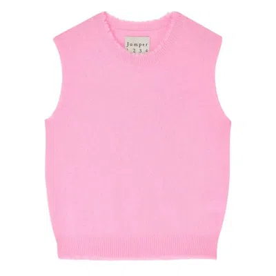 Jumper1234 Women's Distressed Cashmere Tank In Candy In Pink