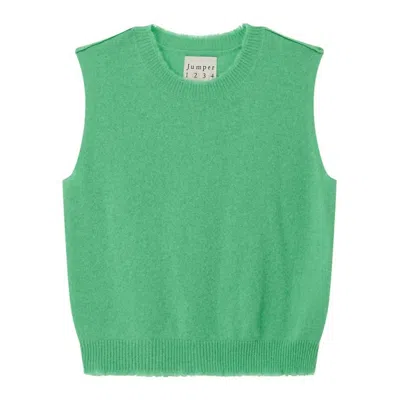 Jumper1234 Women's Distressed Cashmere Tank In Fresh Green