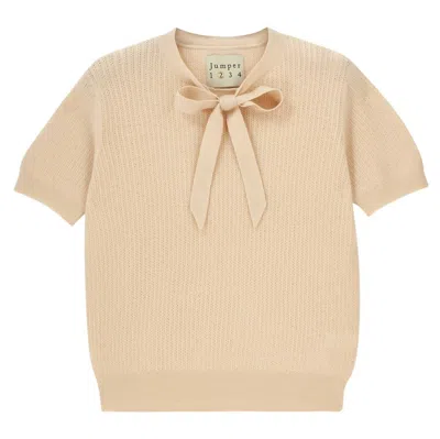 Jumper1234 Women's Merino Pointelle Tee In Macaroon In Neutral