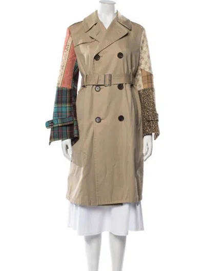 Pre-owned Junya Watanabe Patterned Trench Coat In Neutrals