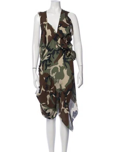 Pre-owned Junya Watanabe Vintage Midi Length Dress In Green