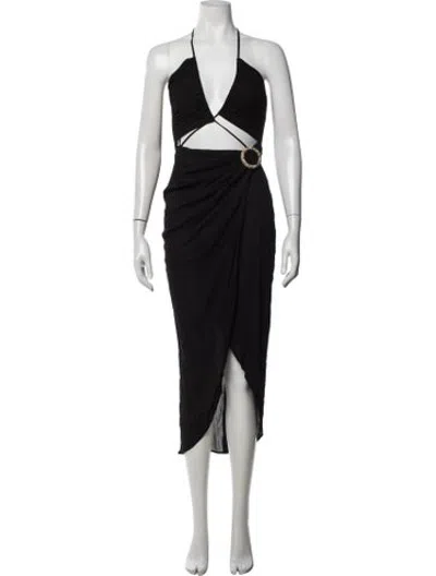 Pre-owned Just Bee Queen Halterneck Midi Length Dress W/ Tags In Black