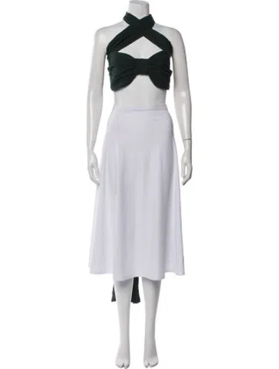 Pre-owned Just Bee Queen Halterneck Sleeveless Crop Top W/ Tags In Black
