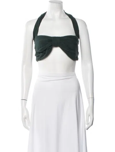Pre-owned Just Bee Queen Halterneck Sleeveless Crop Top W/ Tags In White