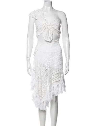 Pre-owned Just Bee Queen Lace Pattern Skirt Set In White